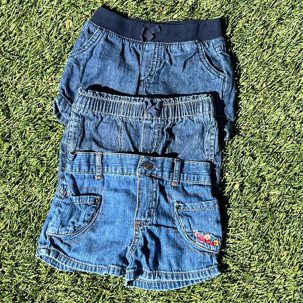 Lot of 3 denim shorts for toddler 3T, 4T.